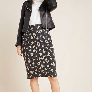NWOT Anthropologie Maeve Delphine Leopard Print Pencil Skirt - S